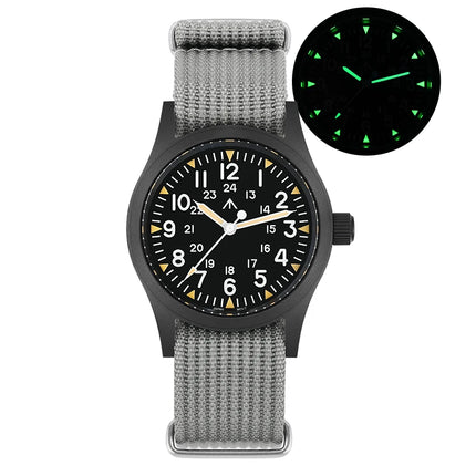 Militado Ml05 Vintage Field Watch VH31 Sweep Second Quartz Movement Sapphire Crystal High Clear AR Coating Luminous 38Mm Watches