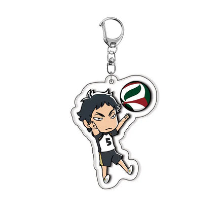 28 Styles Anime Haikyuu!! Acrylic Keychain Hinata Shoyo Tobio Kageyama Daichi Sawamura Cartoon Popular Key Ring Jewelry Charm