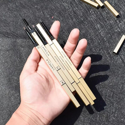 5 Colors With Brush Double Head Eyebrow Pencil Waterproof Smooth Eyebrow Stick Sweatproof Eyebrow Gel Tattoo Pencil Cosmetics
