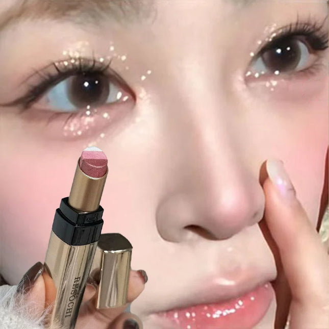 3 in 1 Pearly Highlighter Eyeshadow Stick Makeup Waterproof Long Lasting Glitter Eyeshadow Eyeliner Lazy Quick Makeup Cosmetics