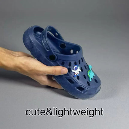 Cool Dinosaur Charm Clogs for Boys - Lightweight Breathable Kids Water Shoes for Beach Pool Party