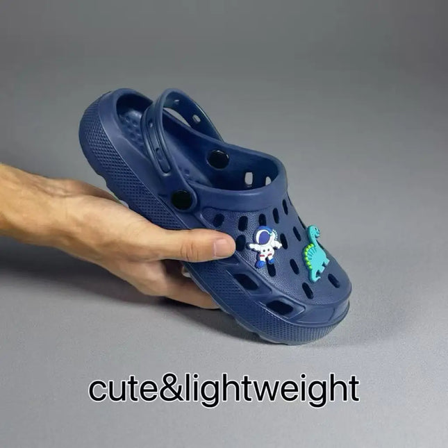 Cool Dinosaur Charm Clogs for Boys - Lightweight Breathable Kids Water Shoes for Beach Pool Party
