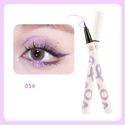 Liquid Aurora Blue Shiny Eye Liner Pen Glitter Phosphorescence Pigment Waterproof Shimmer Sparkling Eyeliners Diamond Eye Makeup