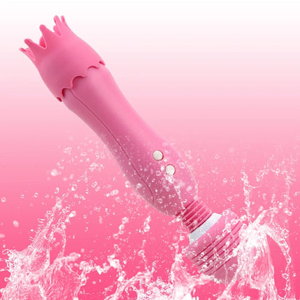 2 in 1 Magic Wand Licking Vibrators For Women Clitoris Sucker Nipple Licks Vaginal Anal Plug Female Masturbator Sex Toys Adults