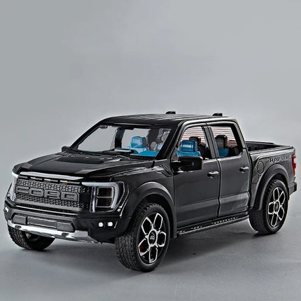 1:20 Ford Raptor F150 Pickup Truck Toy Car Model Alloy Diecast Doors Opened Pull Back Sound Light Scale Model Car Toys For Boys