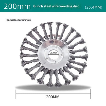 Heavy Duty Weed Brush Steel Wire Head Universal Grass Trimmer Accessory for Moss Weed Removal Outdoor Garden Yard Work