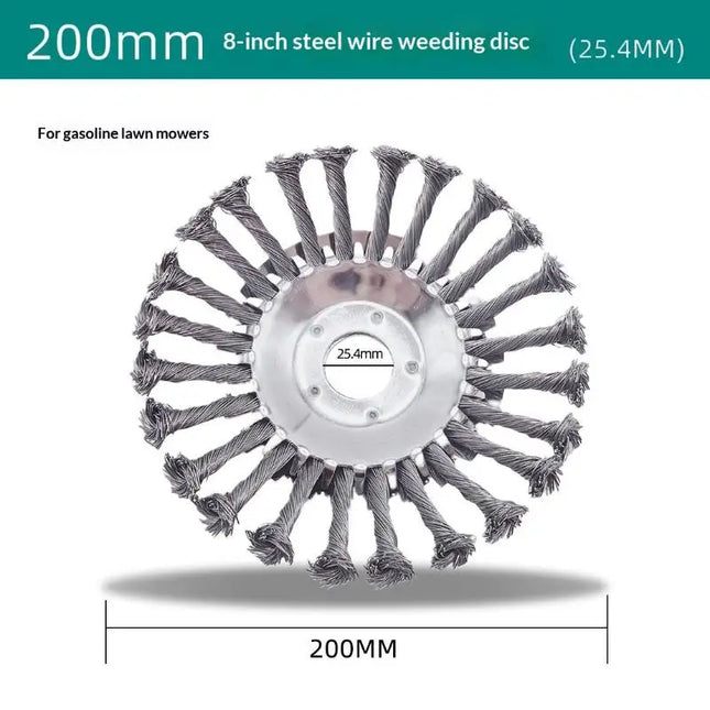 Heavy Duty Weed Brush Steel Wire Head Universal Grass Trimmer Accessory for Moss Weed Removal Outdoor Garden Yard Work
