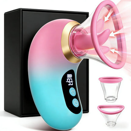 5IN1 APP Control Clitoral Sucker Vibrator for Couple Tongue Licking Nipple Vagina Massager APP Control Clit Stimulator LCD Displ