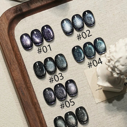 MIANEL 93A 10ML 2025 New Black Gem Cat Eye Gel Polish Whitening Dark-Style Edgy Nail Polish with Glass Beads Nail Art