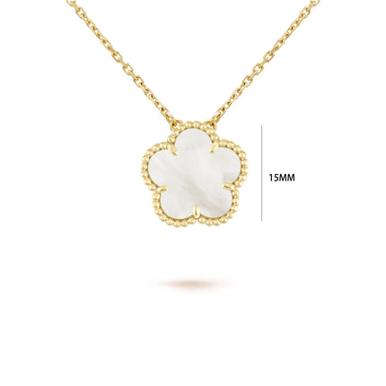 Hot Sale Premium 15mm Natural Stone White Shell Five Leaf Flower Bracelet Gold Silver Lucky bangle For Women Girls Party Daily