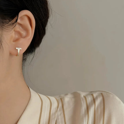 T-Shaped Zircon Ear Cuffs, Dainty Stylish Viral Design, Niche Versatile Daily Earrings, Daily/Office Versatile, Perfect Gift
