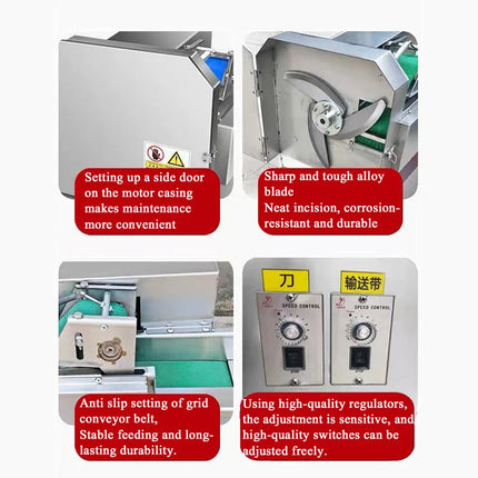 PBOBP Electric Automatic High Efficiency Vegetable Slicer 304 Stainless Steel Blade For Restaurant Food Processing Plant Slicer