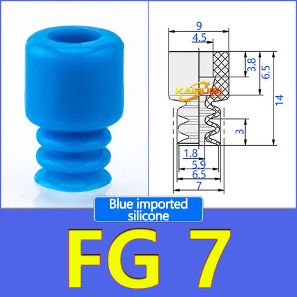5Pcs FG Series Corrugated vacuum suction cup Imported silicone and nitrile rubber materials FG-3/7/9/12/14