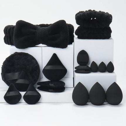 19 件 Cosmetic Puff Makeup Sponge Blender Beauty Egg Foundation Sponges Puff Wash Face Headband Wristband Make up Accessories