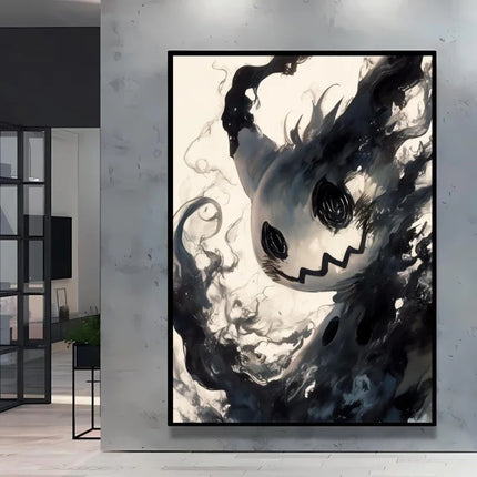 Pokemon Eevee Series Wall Art Unique Ink Style Decorative Paintings High - Quality Canvas Add A Touch of Fantasy To Your Home