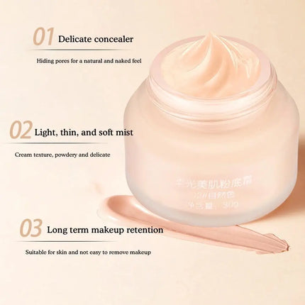 Soft Glow Foundation Cream Waterproof Sweat-Resistant Long-Lasting Makeup Concealing Moisturizing Liquid Foundation