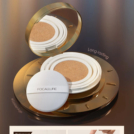 FOCALLURE Foundation Air Cushion Waterproof Matte Base Poreless High Coverage Face Cream Nutritious Smooth Foundation Makeup