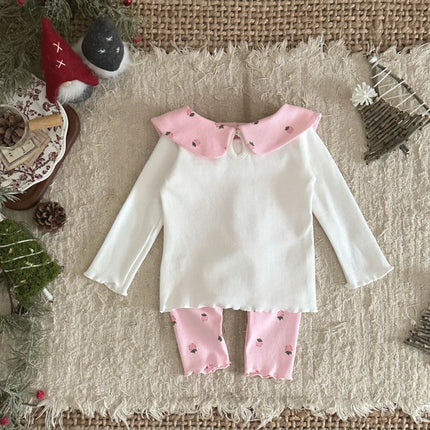 Toddler Baby Boy Girls Set Lamb Fleece Long Sleeve Sweatshirt+Pants 2pcs/Set Baby Autumn Winter Clothing Newborn