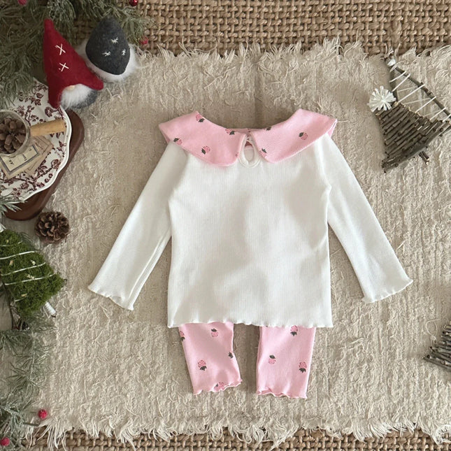 Toddler Baby Boy Girls Set Lamb Fleece Long Sleeve Sweatshirt+Pants 2pcs/Set Baby Autumn Winter Clothing Newborn