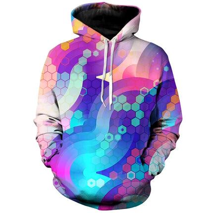 2024 autumn/winter 3D Printing Oil Painting Colorful Pullover Fashion Street men's Sportswear Casual Long Sleeve Unisex Hoodie