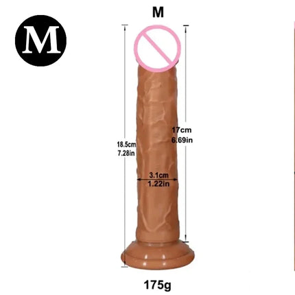 5 Sizes Double Layer Silicone Dildo Realistic Fake Long Penis Butt Plug Adult Sex Toys For Woman Men Vagina Anal Massage Tools