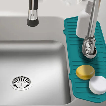 Kitchen Faucet Splash Pad Silicone Sink Faucet Splash Guard Mat Drain Pad Countertop Protector for Multipurpose Kitchen Gadgets