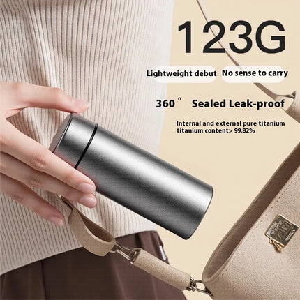 Pure Titanium Insulated Cup Men And Women'S Water Cup Portable Tea Cup Tea Water Separation Titanium Cup Cold Insulation Bottle