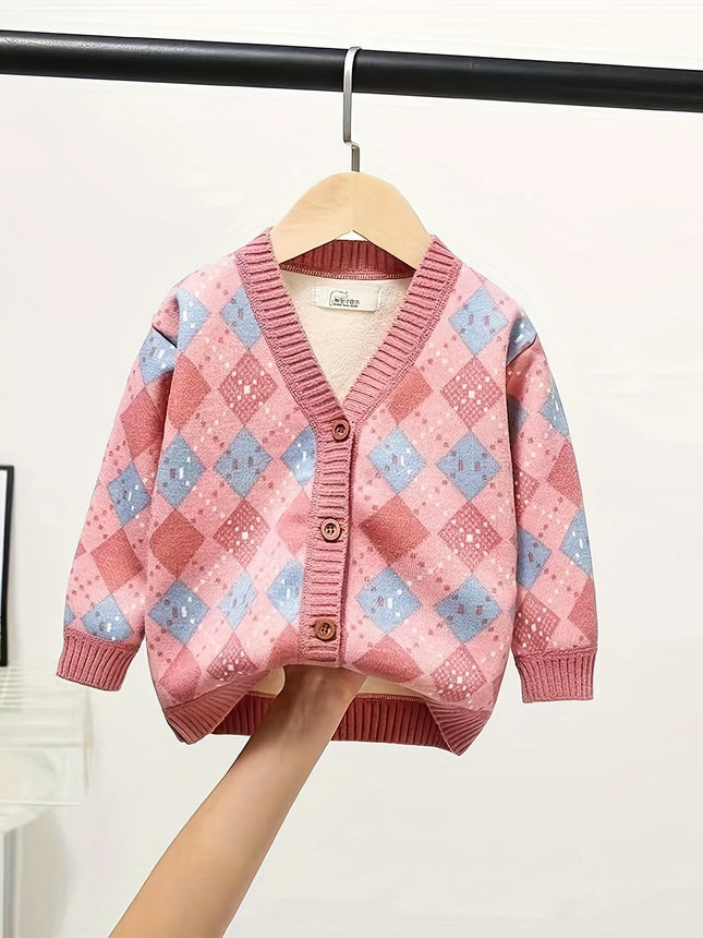 New Spring and Autumn Children's Girls' Tops, Stylish Knitted Sweaters for Girls, Outerwear Cardigans for Older Girls
