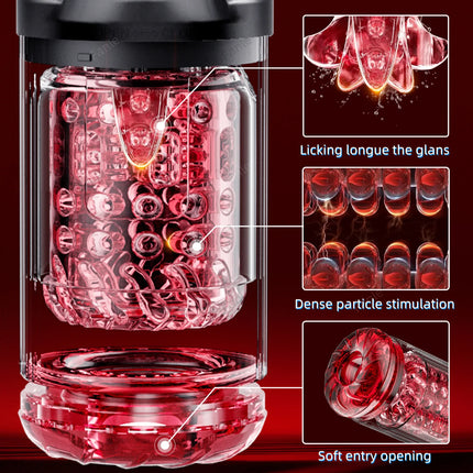 APP LED Automatic Heating Male Masturbator Cup 12 Sucking Rotating Licking Thusting Pocket Pussy Stroker Blowjob Sex Toy For Men