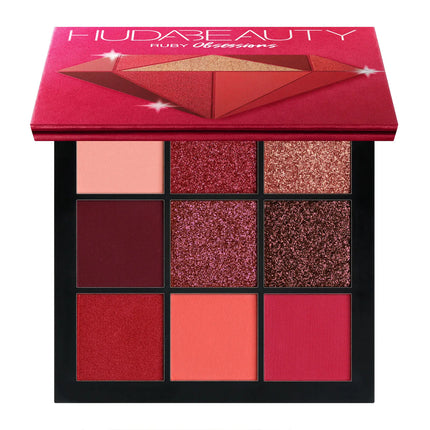 Huda Beauty 9 Color Palette Diamond Amethyst Ruby Red Gold Eye Shadow Pallete Matte Shimmer Eyeshadow Palette Glitter Makeup
