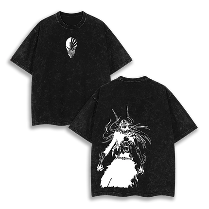 Washed Oversized Bleach Anime Graphic T Shirt Women Men Ichigo Kurosaki Bankai Hollow Bleach T-Shirt Female Male Clothing Tees