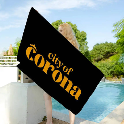 C-Corona E-Extra Beer Bath Towel Microfiber Soft Water Absorbing Breathable For Girl Kids Decorative Cartoon Beach Towel
