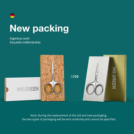 MR.GREEN Facial Hair Scissors Rounded Professional Stainless Steel Mustache Nose Hair Beard Eyebrows Eyelashes Trimming Clippers