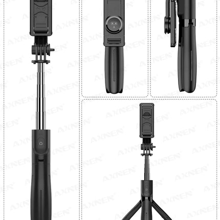 L21 Phone Selfie stick Tripod with Wireless Bluetooth LED Fill Light with Remote Shutter for Android IOS Cellphone