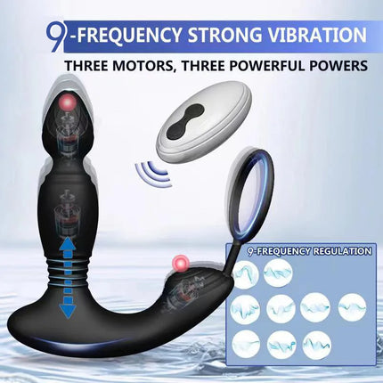 APP Control Vibrator for Men Male Thrusting Vibartor Prostate Massager Delayed Ejaculation Cork Ring Butt Plug Sex Toy for Adult