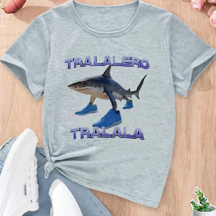 Cool Kawaii Italian Brainrot T-Shirt Kids Cartoon Anime Print Clothes Round Neck Basic Boys Tops Absorbent Casual Shirts Gift