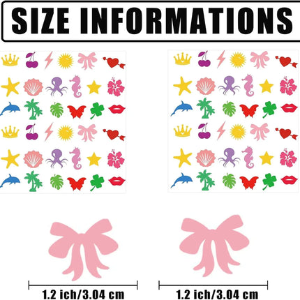 Tanning Sunbathing Stickers 360 Pcs Body Sticker Tanning Bed Decals - Tannings Heart Lips Butterfly Cherry Dolphin Tree Star Sun
