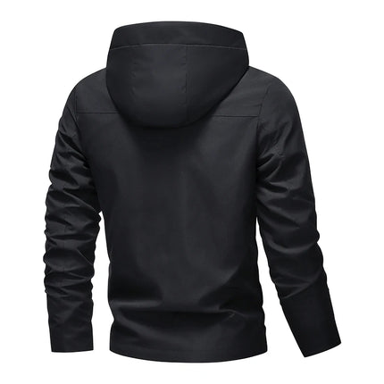 Men's Waterproof Outdoor Jacket - Hooded Windbreaker / Veste Extérieure Imperméable Hommes - Coupe-Vent à Capuche
