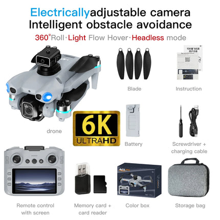 8K HD Mini Drone 2026 New AE5 Pro 4.5" Screen Control 20 Min Battery Headless Mode 360° Flip Quadcopter Helicopter Kid Toy Drone