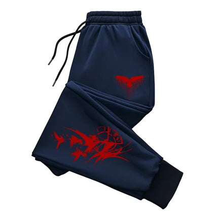 Raven Print Casual Trousers Men Autumn Winter Jogger Pants Sweatpants Sport Comfortable Outdoor Home Wear 2025 Y2k Man Clothes