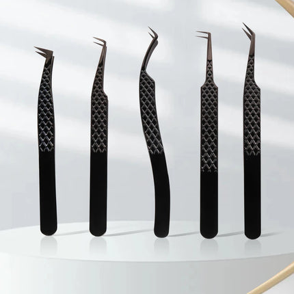 NEW 1pc Anti-static Right Angled & Curved Tweezers for Eyelash Extensions & Eyebrow Isolation Nano Precise Lash Tweezers Tool
