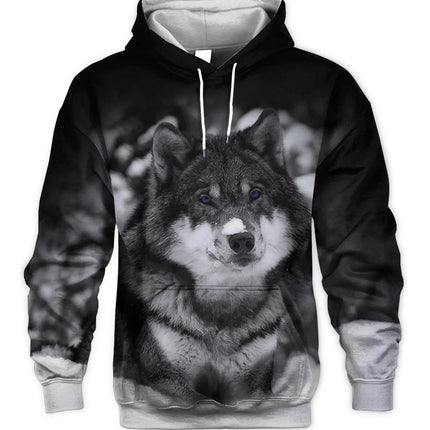 Fashion Animal Men's Hoodie Wolf 3D Print Fall Sweatshirt Hoodie Street Casual Sweatshirt Y2K Men's Oversized Unisex Clothing