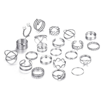 67 Pcs/Set Boho Style Metal Earrings Necklaces Rings Bracelets Multi Piece Jewelry Set For Women Daily Wear New 2024 Fashion