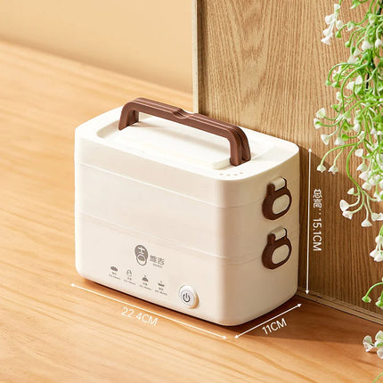 New 1.2L Double Layer Electric Lunch Box 304 Stainless Steel Insulation Electric Lunch Box Portable 3 in 1 Steamer Rice Cooker