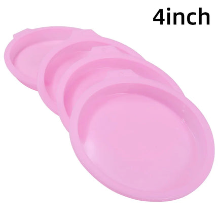 FAIS DU 2-8pcs Silicone Cake Pan 4/6/8inch Round Cake Layer Set Silicone Bakeware Mold for Baking Tools Rainbow Cake and Mousse
