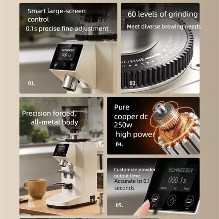SWK-XM03 Coffee Beans GrinderCoffee Bean Grinder Professional Coffee Bean Grinder with Adjustable Coarseness Smart Touch Screen