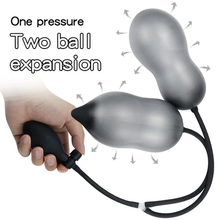 2 IN 1 Inflatable Anal Plug Expandable Dildo Pump Butt Plug Anal Dilator Bdsm Sex Toy Gay Prostate Massage For Anus Enlargement