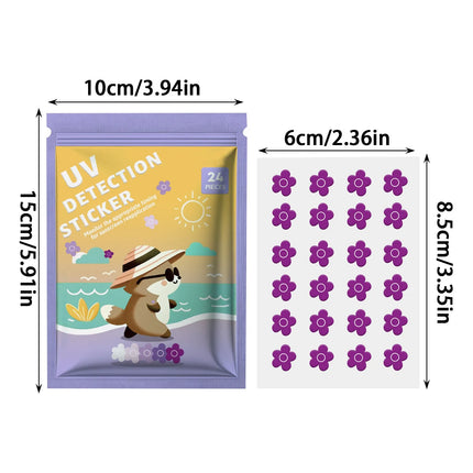 24pcs Uv Stickers Sun Patches,Outdoor UV Detection Stickers Protective Photochromic Patch Items for Summer & Beach Vacation