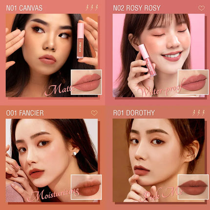 PINKFLASH Lipgloss Matte Lipstick Soft Moisturizing Red Nude Pink Melting Lip Cream Waterproof Makeup Not Fade Lip Gloss Liptint