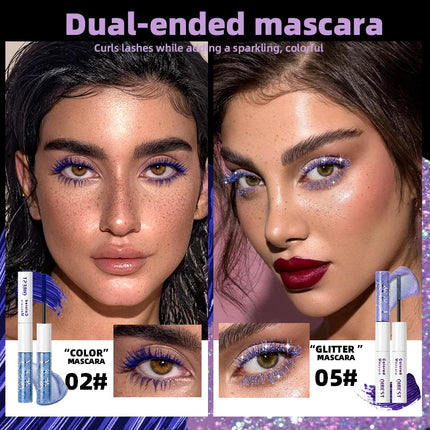 2 in 1 shiny mascara, light texture, smooth application, lasting luster, natural makeup effect